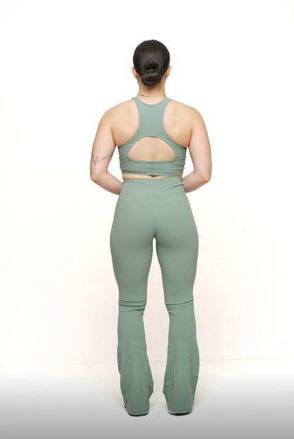 Everyday Crossover Crop Top - Sage Green