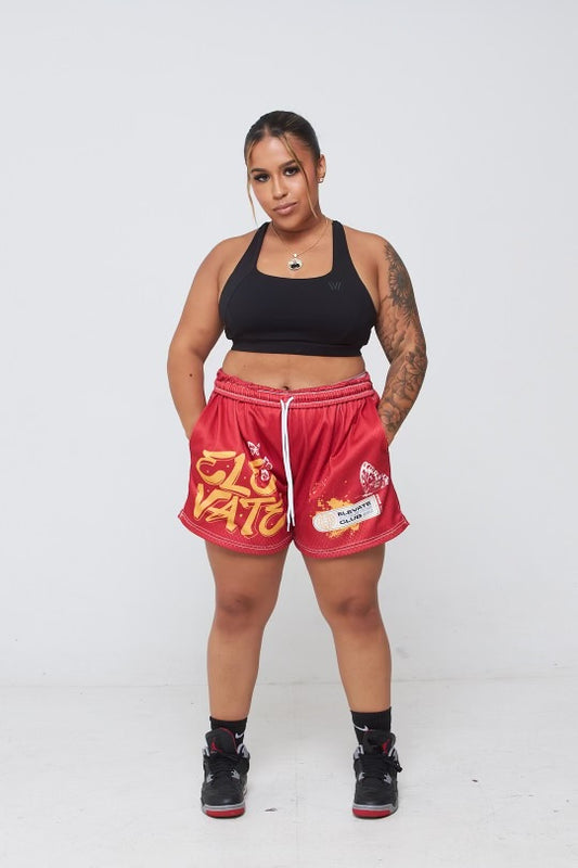 ATHLETICS CLUB 5" MESH SHORTS - RED
